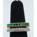 Alfieri St John - 18k  White Gold Diamond, Emerald , Ring